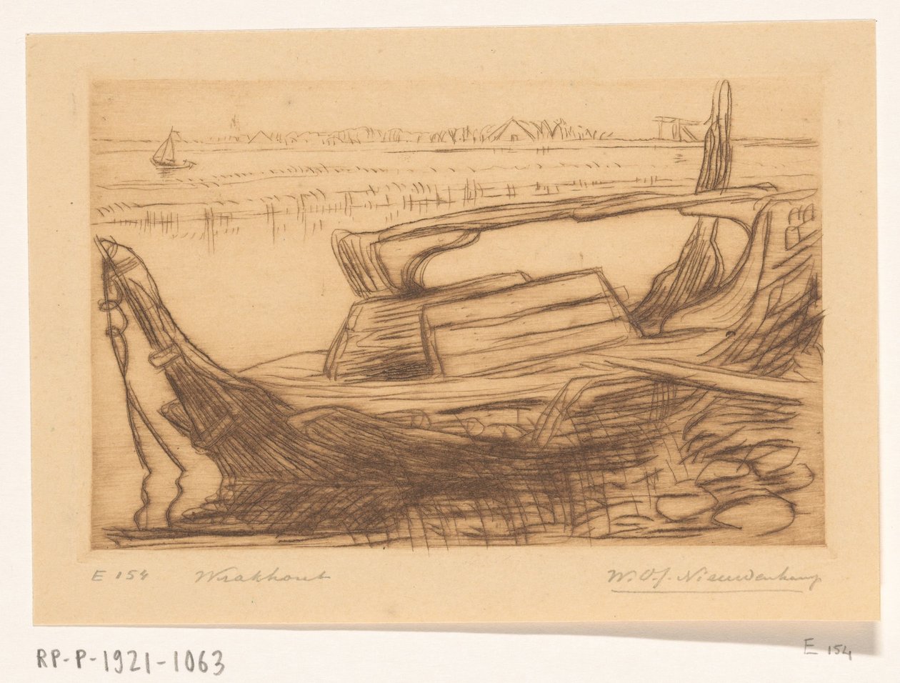 Naufrágio de um botter no porto de Monnickendam
Wrakhout (título original) de Wijnand Otto Jan Nieuwenkamp (signed by artist)