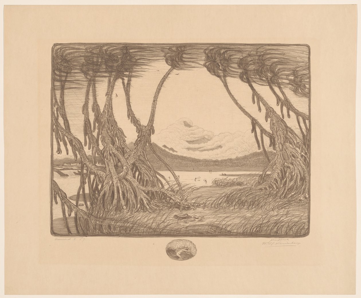 Vento do Mar, costa sul de Java
Sea Wind I (título original sobre o objecto) de Wijnand Otto Jan Nieuwenkamp (signed by artist)
