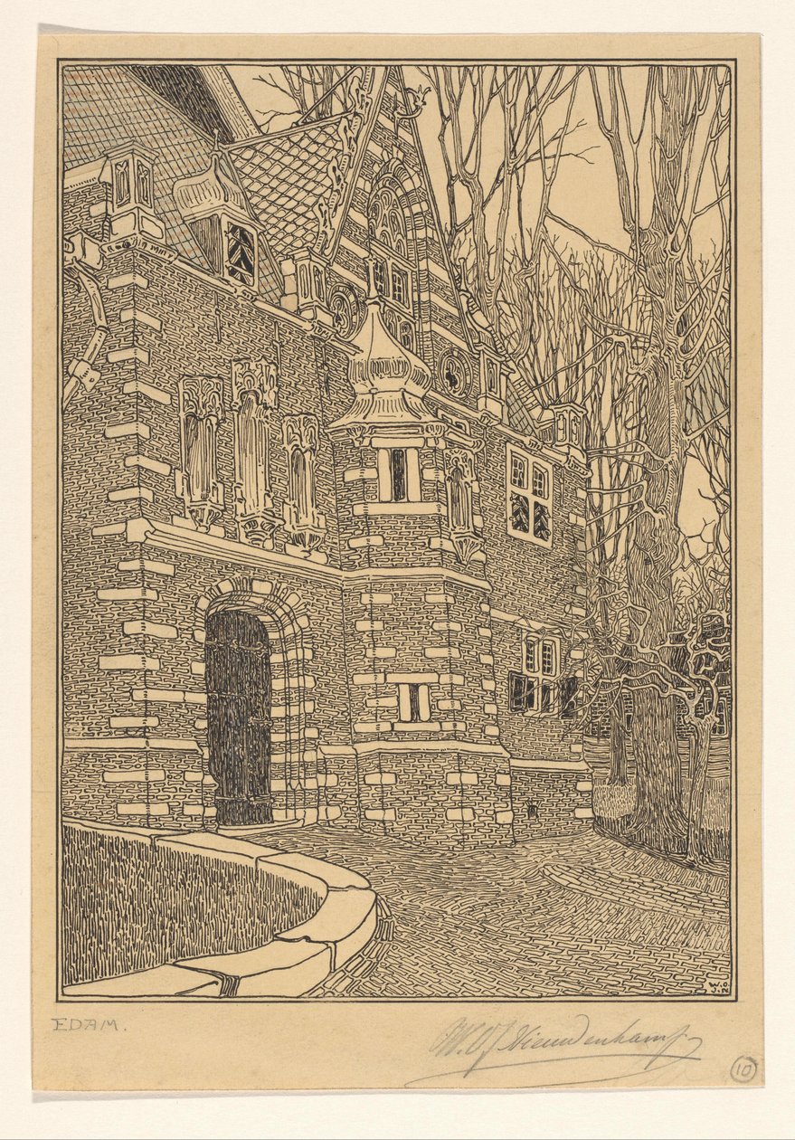 Portal Sul do Grote ou Sint-Nicolaaskerk em Edam de Wijnand Otto Jan Nieuwenkamp (signed by artist)