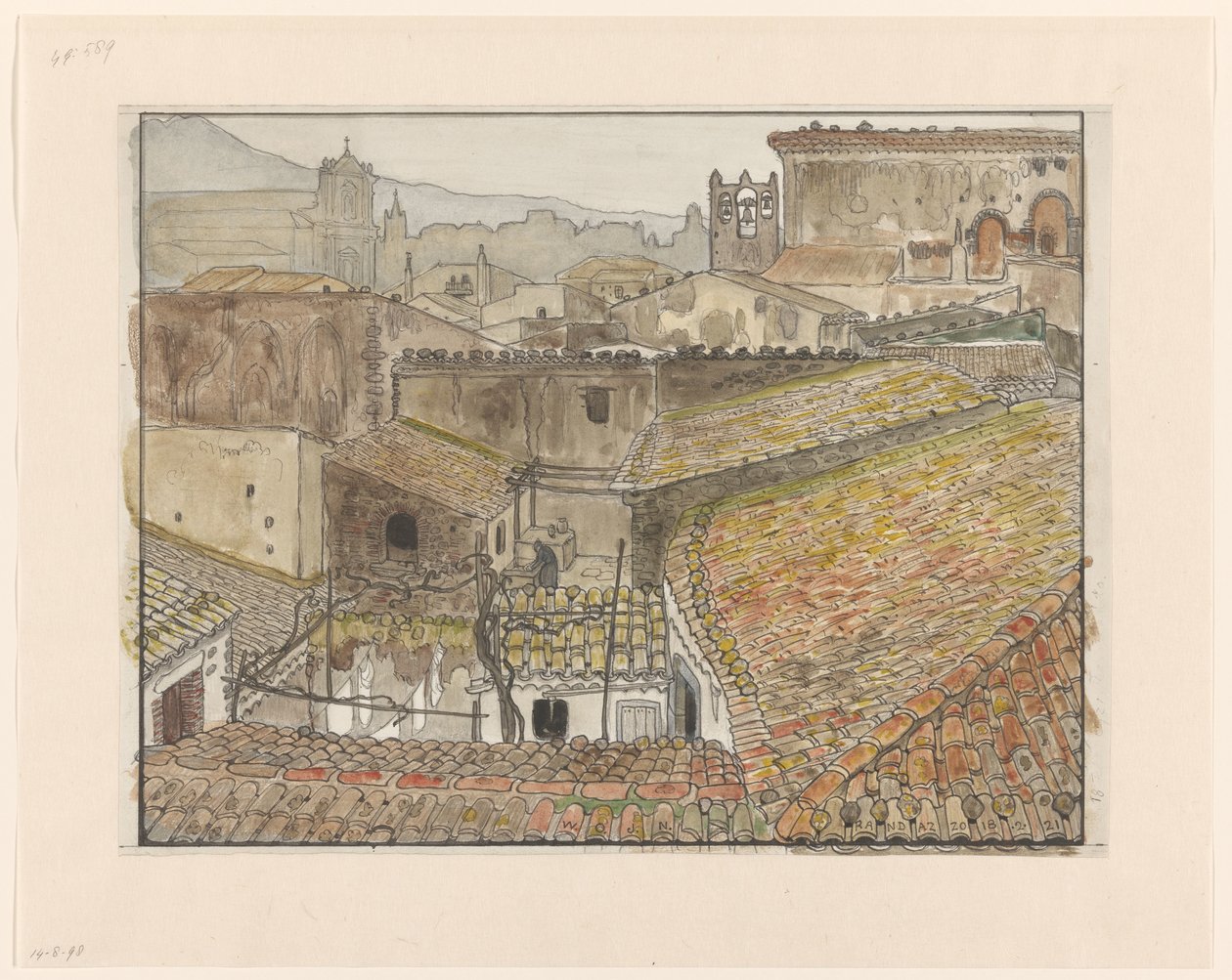 Vista de Randazzo, Sicília de Wijnand Otto Jan Nieuwenkamp