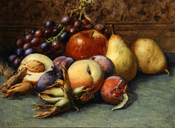 Natureza Morta de Frutas (aguarela sobre papel) de Wilberforce Haddon