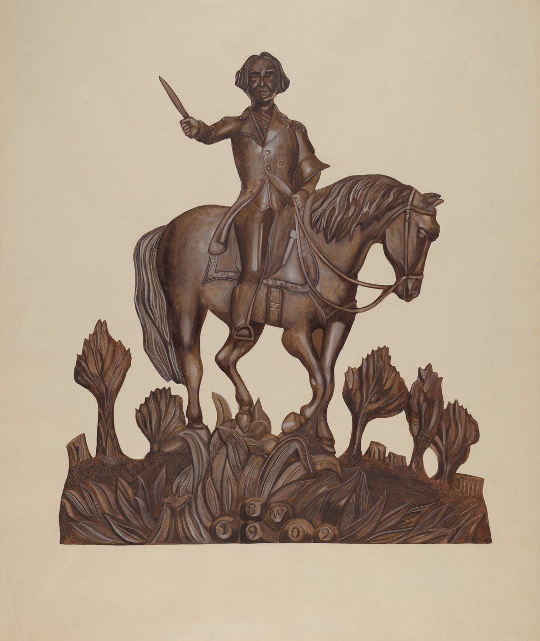 George Washington on Horseback, c. 1938. de Wilbur M Rice