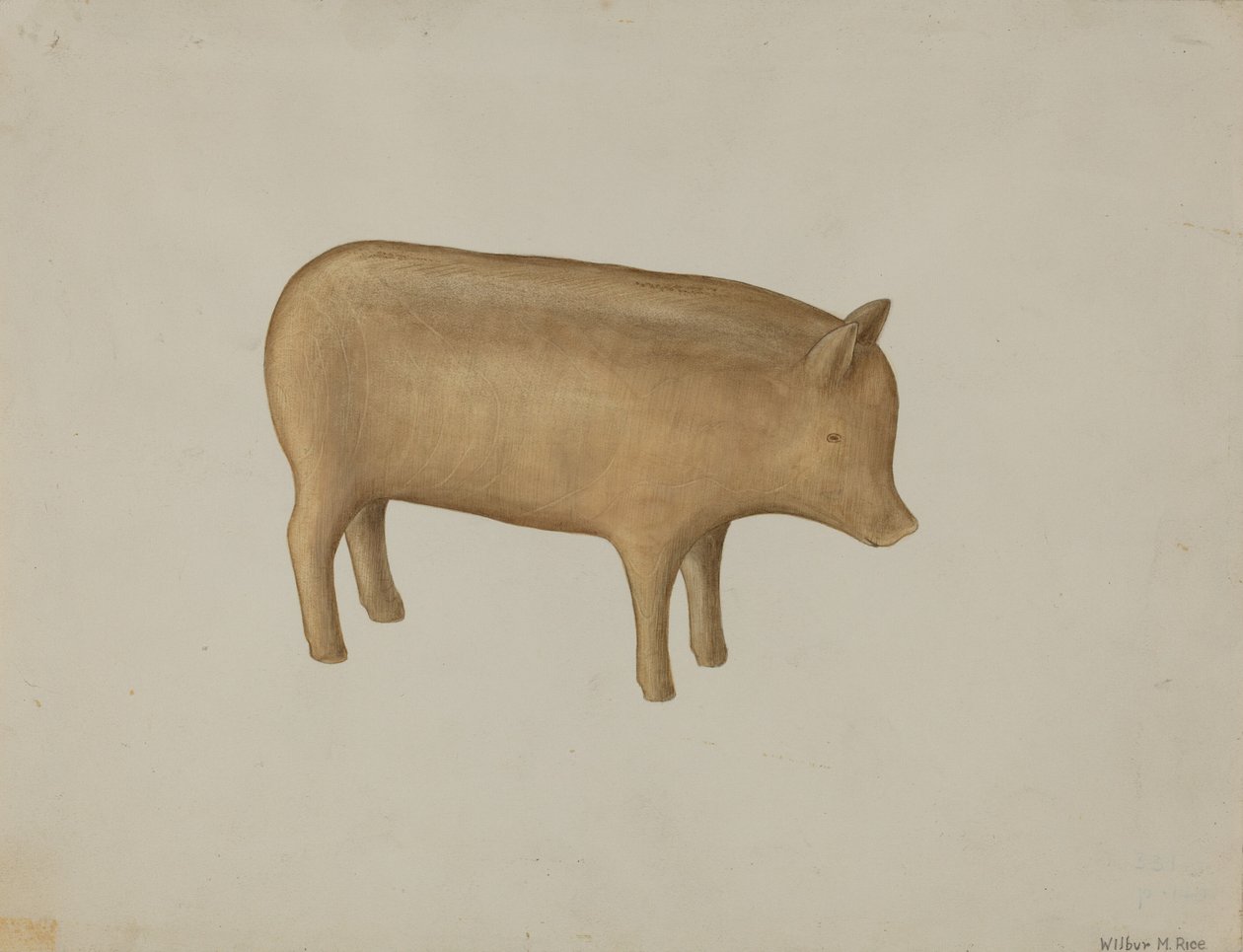 Wooden Pig, 19351942. de Wilbur M Rice