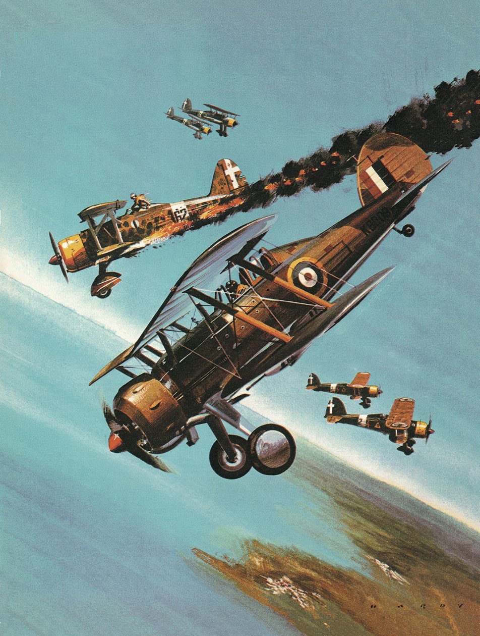 Aeronaves famosas e os seus pilotos: O Gloster Gladiator -- Líder de Esquadrilha Pattle de Wilf (20th century) Hardy