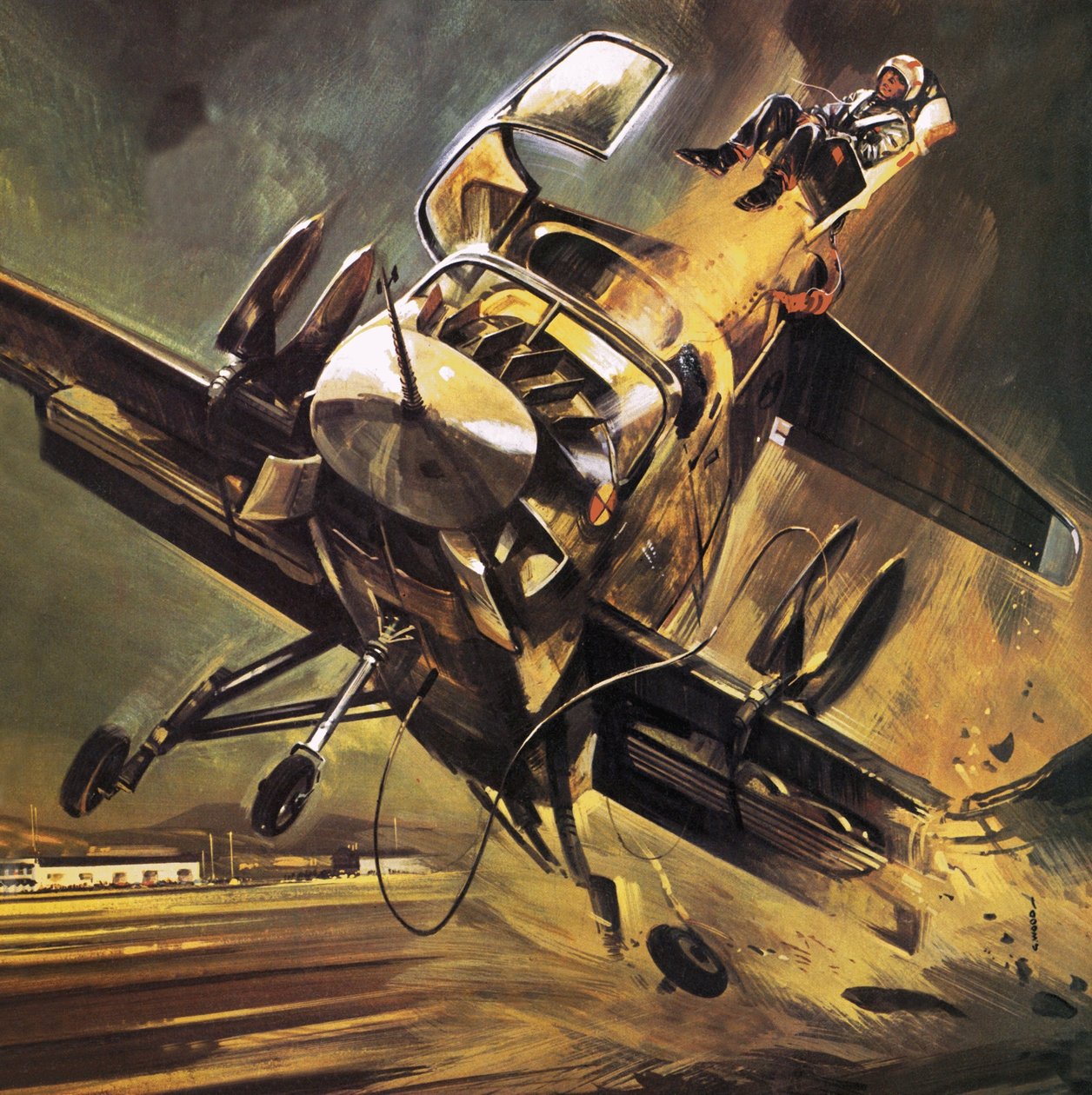 Piloto a ser ejectado do jato de salto Ryan XV-5 de Wilf (20th century) Hardy