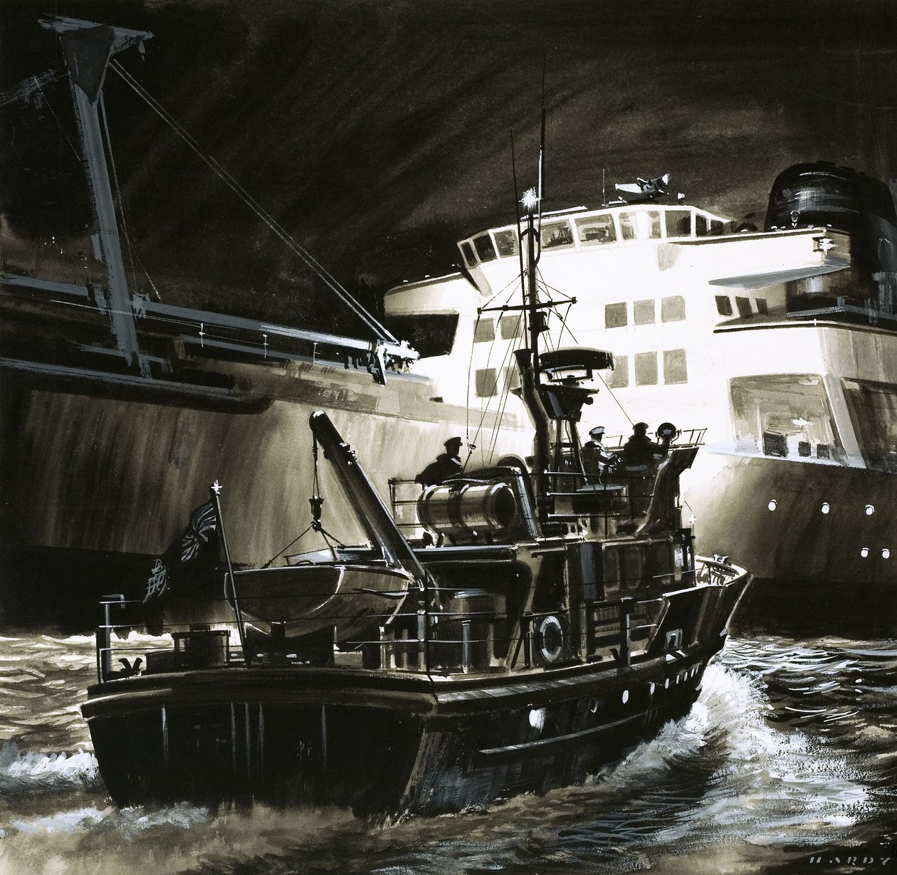 O modo de vida britânico: Os navios de fiscalização da guarda costeira britânica de Wilf (20th century) Hardy