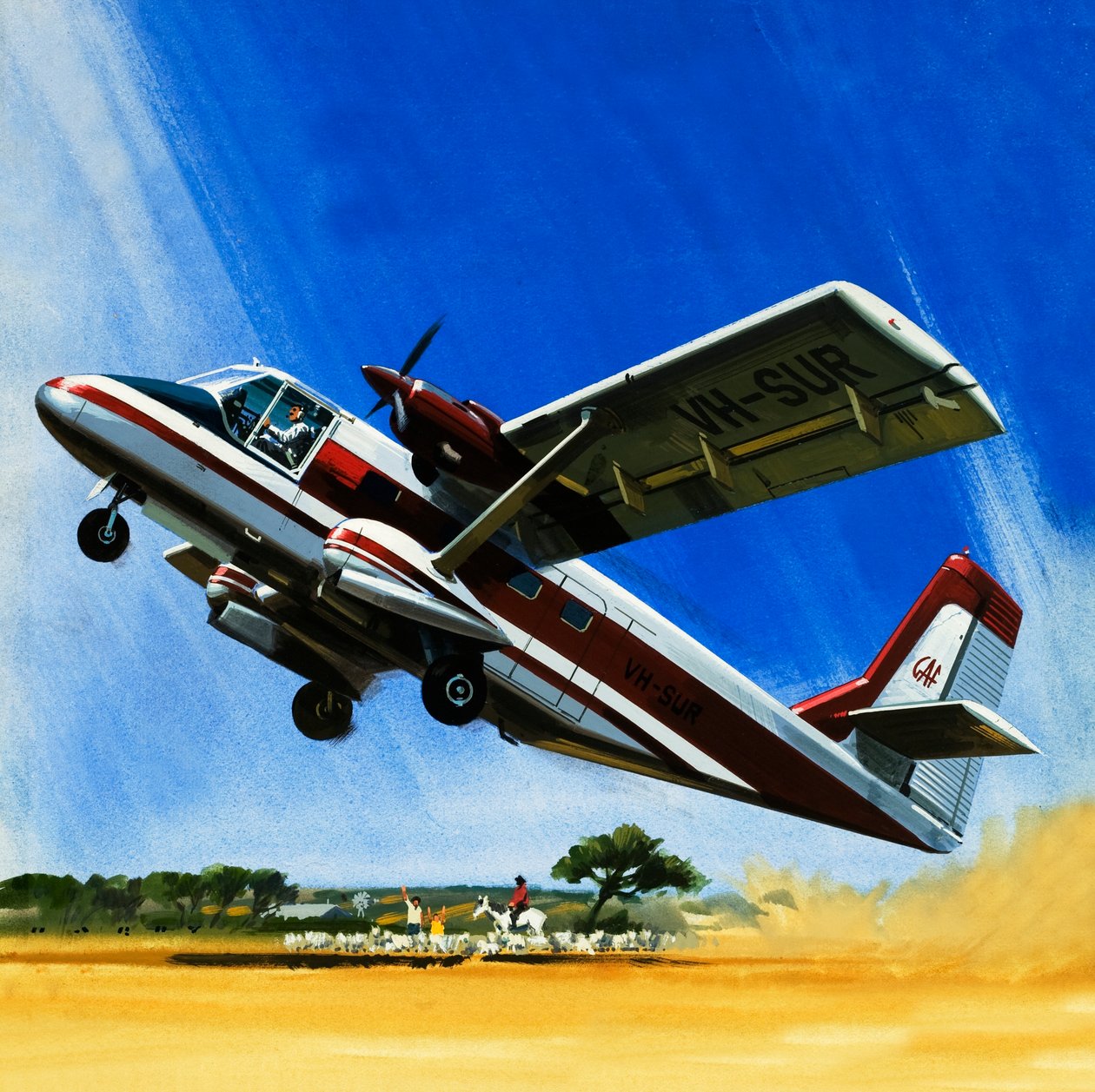 Avião bimotor Nomad de descolagem curta de Wilf (20th century) Hardy