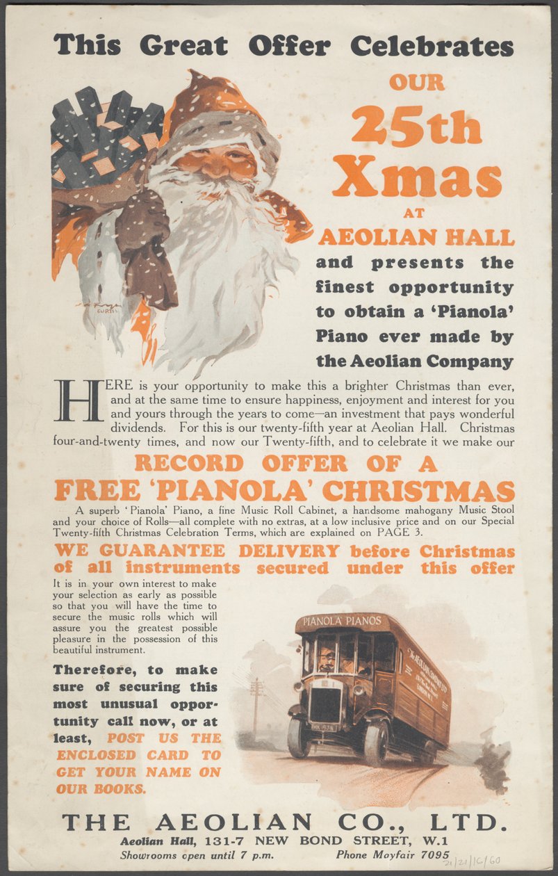 Companhia Eólica Pianolas, 1920s de Wilfred Fryer