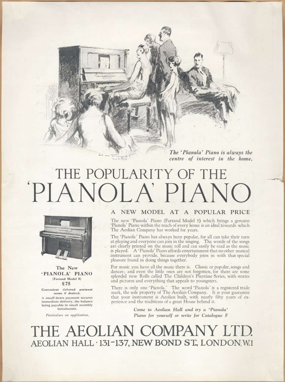 Companhia Eólica Pianolas, 1920s de Wilfred Fryer