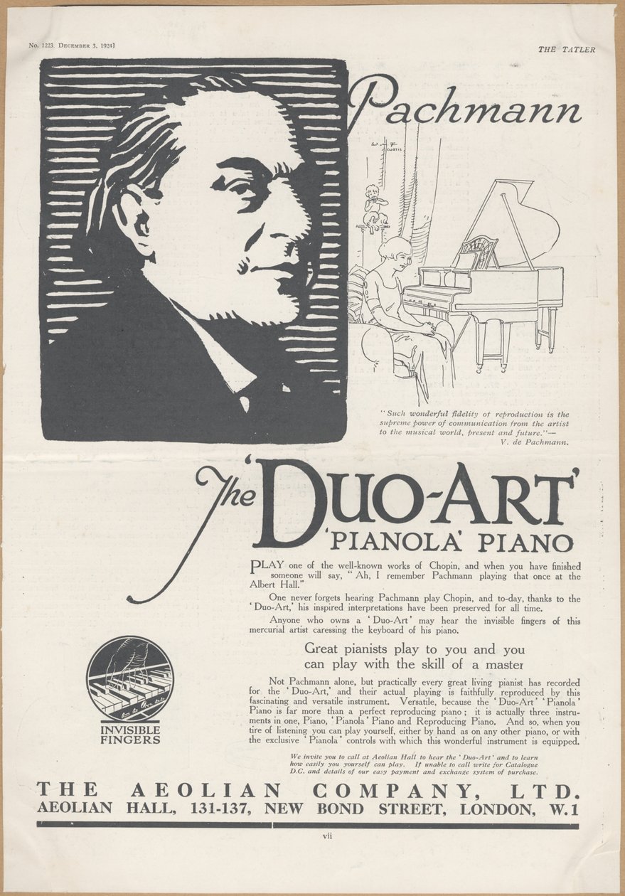 Companhia Eólica Pianolas, 1924 de Wilfred Fryer