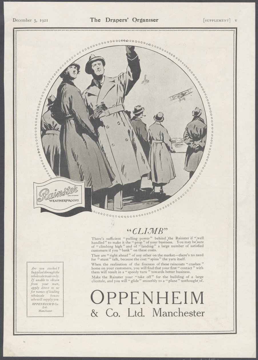 Oppenheim & Co Menwear, 1929 de Wilfred Fryer
