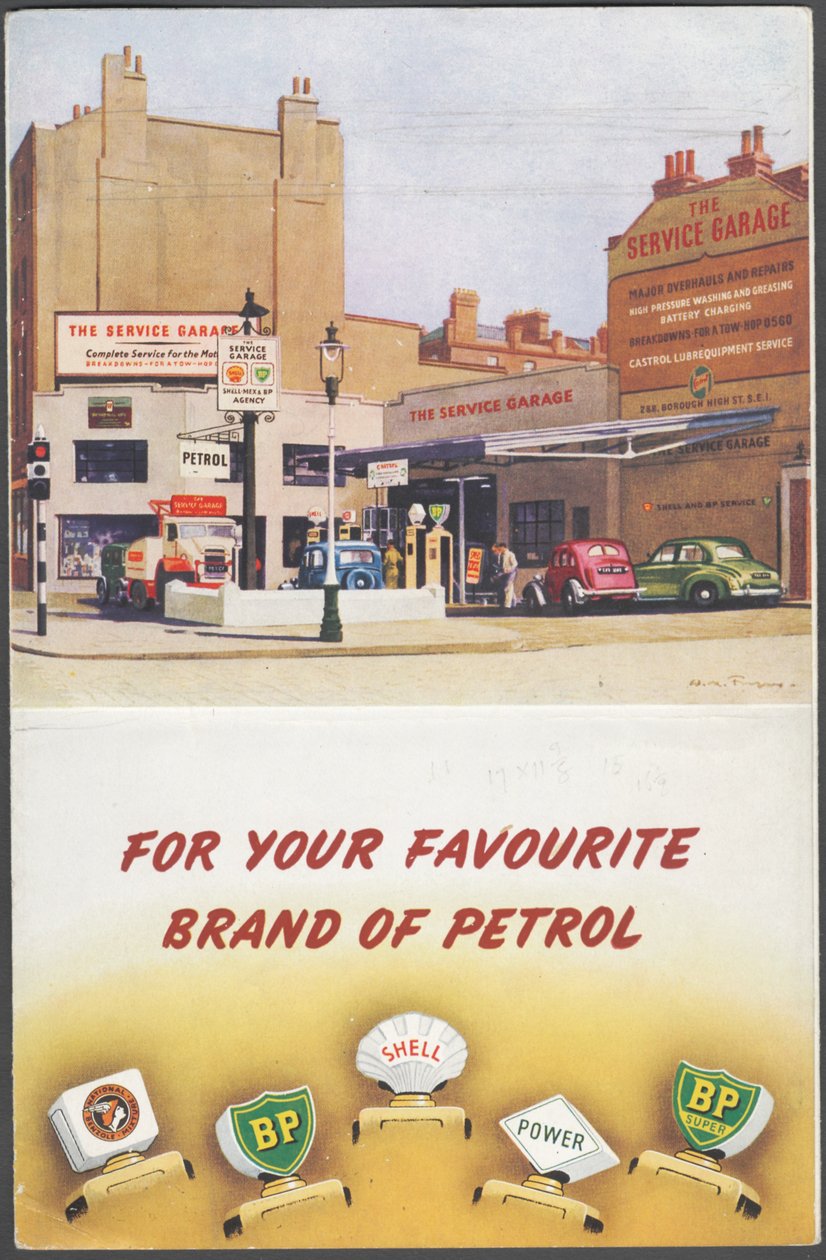 Shell, BP, National Benzole, 1950s de Wilfred Fryer