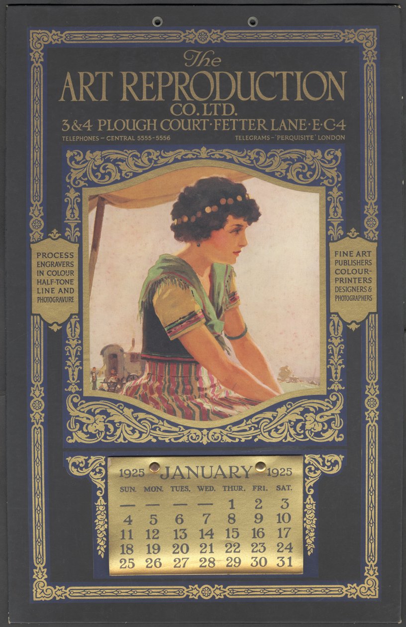 O calendário da Art Reproduction Company, 1925 de Wilfred Fryer