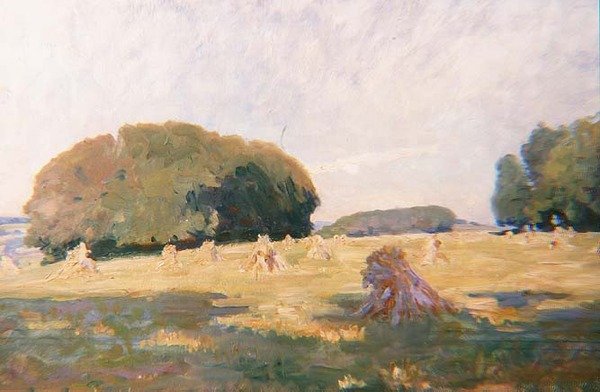 Palheiros num campo de Wilfred Gabriel de Glehn