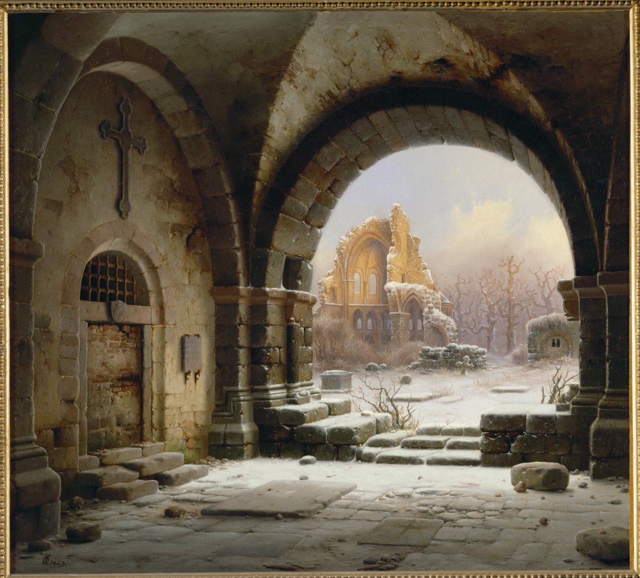 Ruínas da Abadia de Heisterbach, Renânia ... (pintura sobre tela) de Wilhehm Steuerwaldt