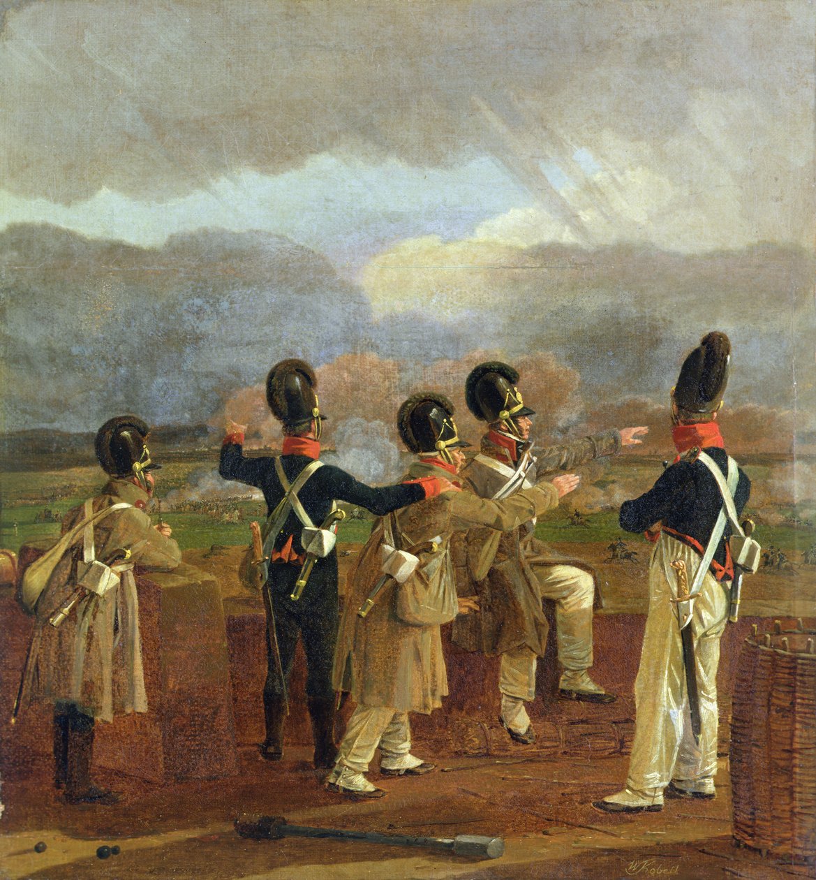 Soldados nas muralhas, c.1809 de Wilhelm Alexander Kobell