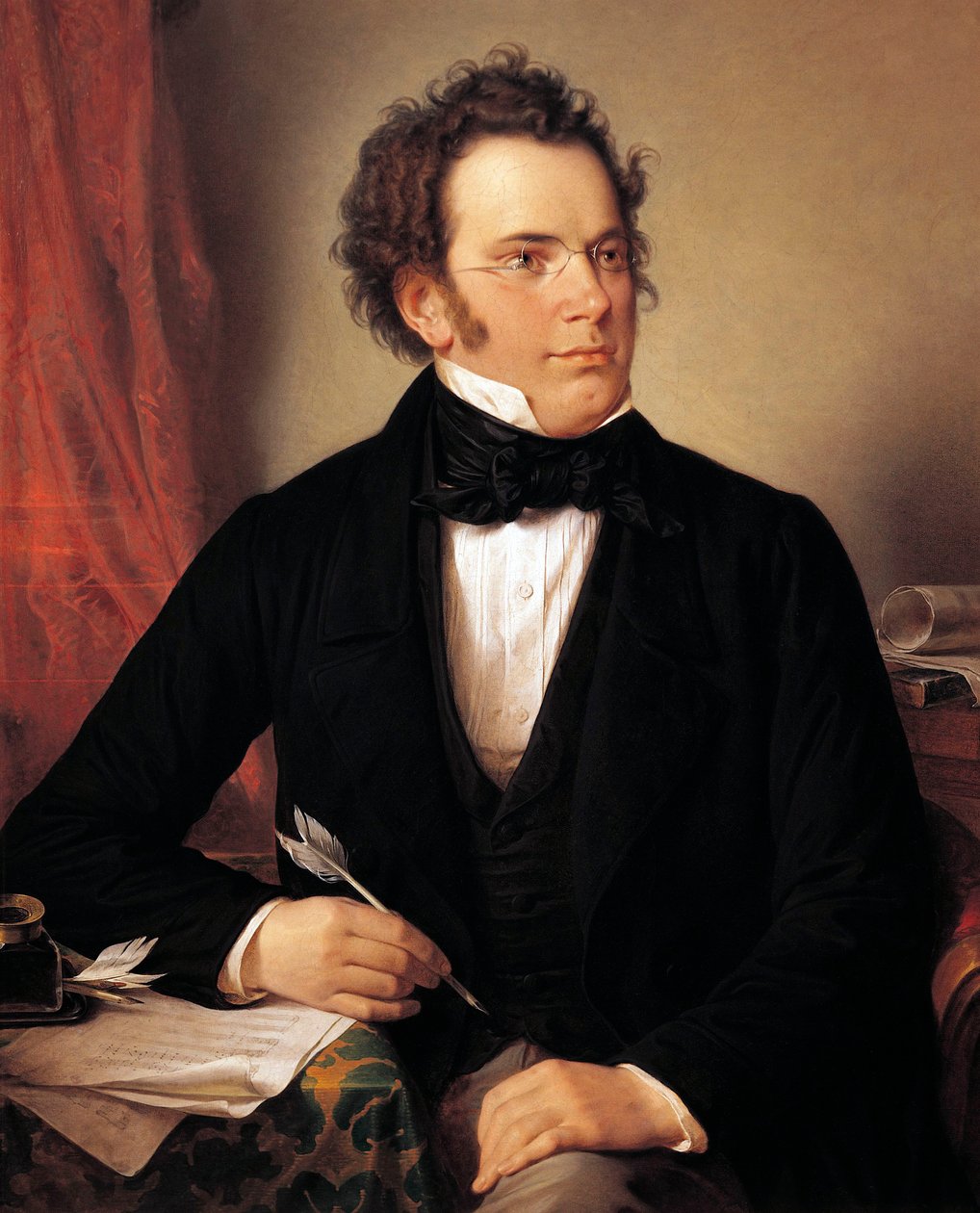 Franz Schubert óleo sobre tela de Wilhelm August Rieder