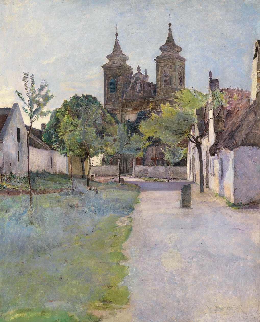 Vista, de, um, igreja, forecourt de Wilhelm Bernatzik