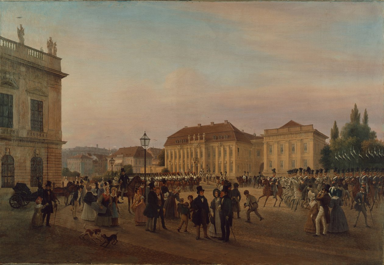 Desfile antes do palácio real, 1839 de Wilhelm Bruecke