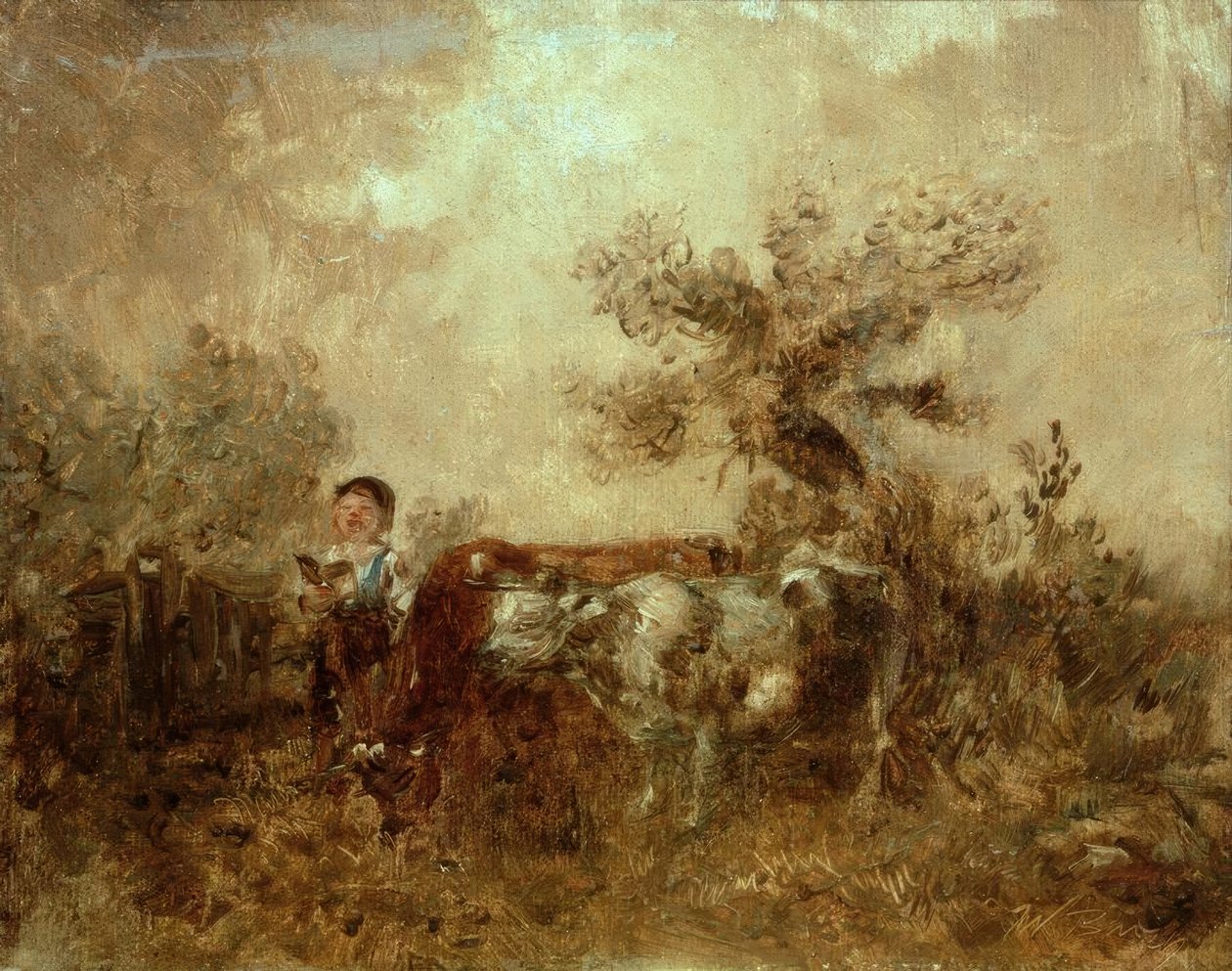Menino cantando com vacas de Wilhelm Busch