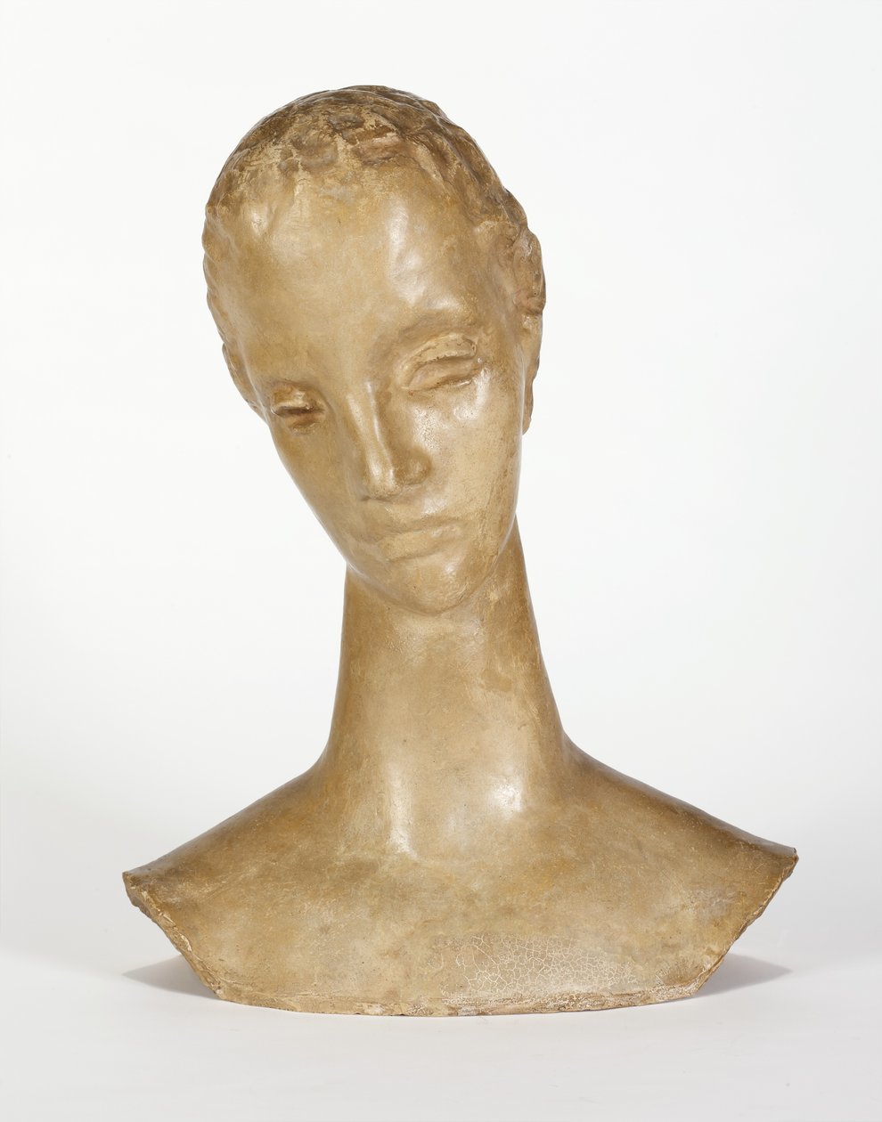 Busto de uma mulher pensativa, 1913-14 (pedra processada) de Wilhelm Lehmbruck