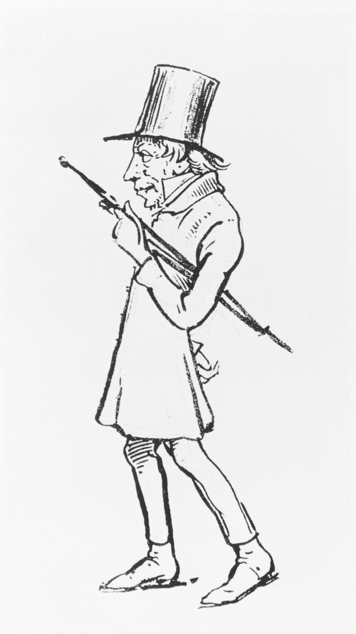 Caricatura de Soren Aabye Kierkegaard de Wilhelm Marstrand
