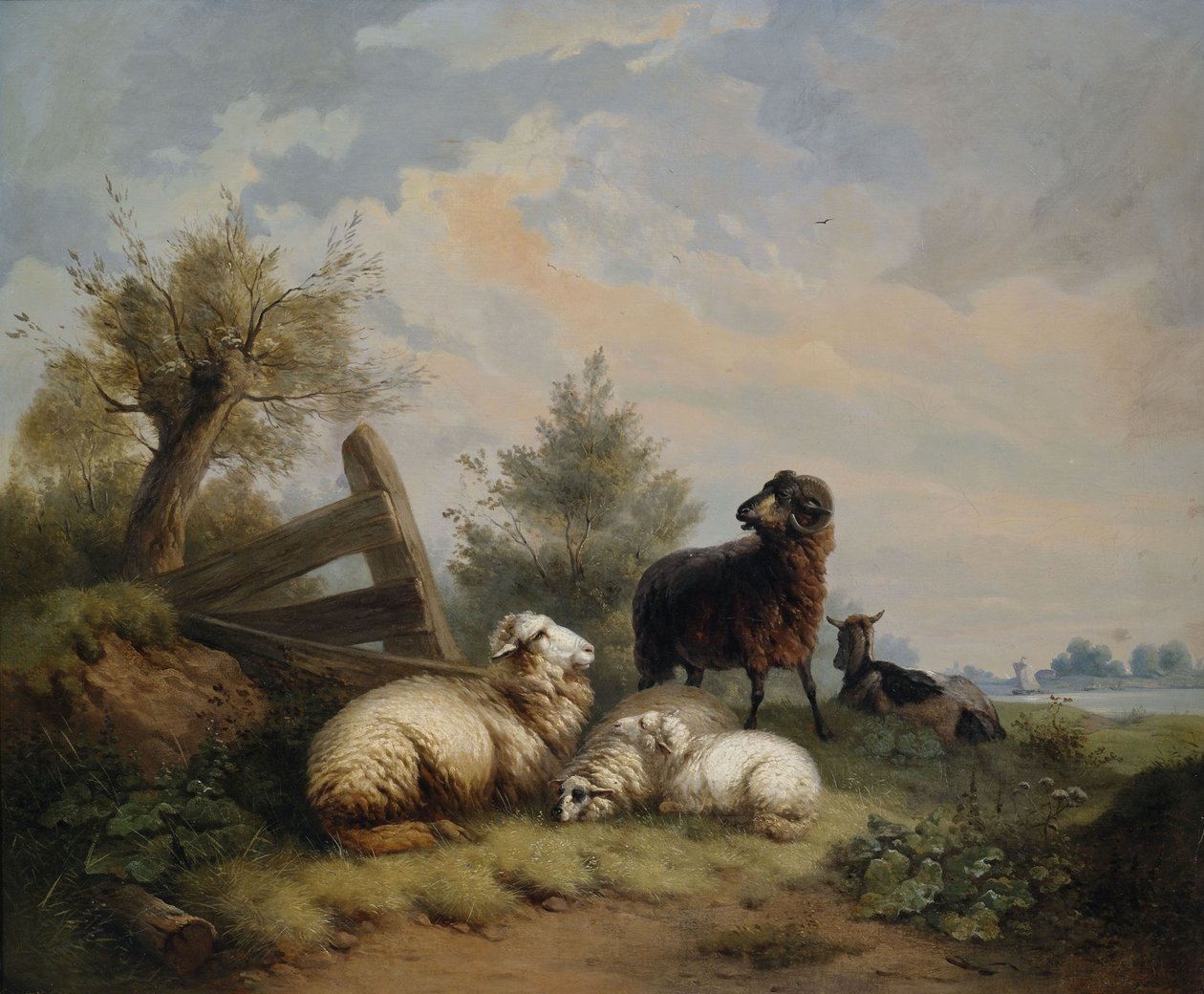 Ovelha, carneiro e cabra no portão de Wilhelm Melchior