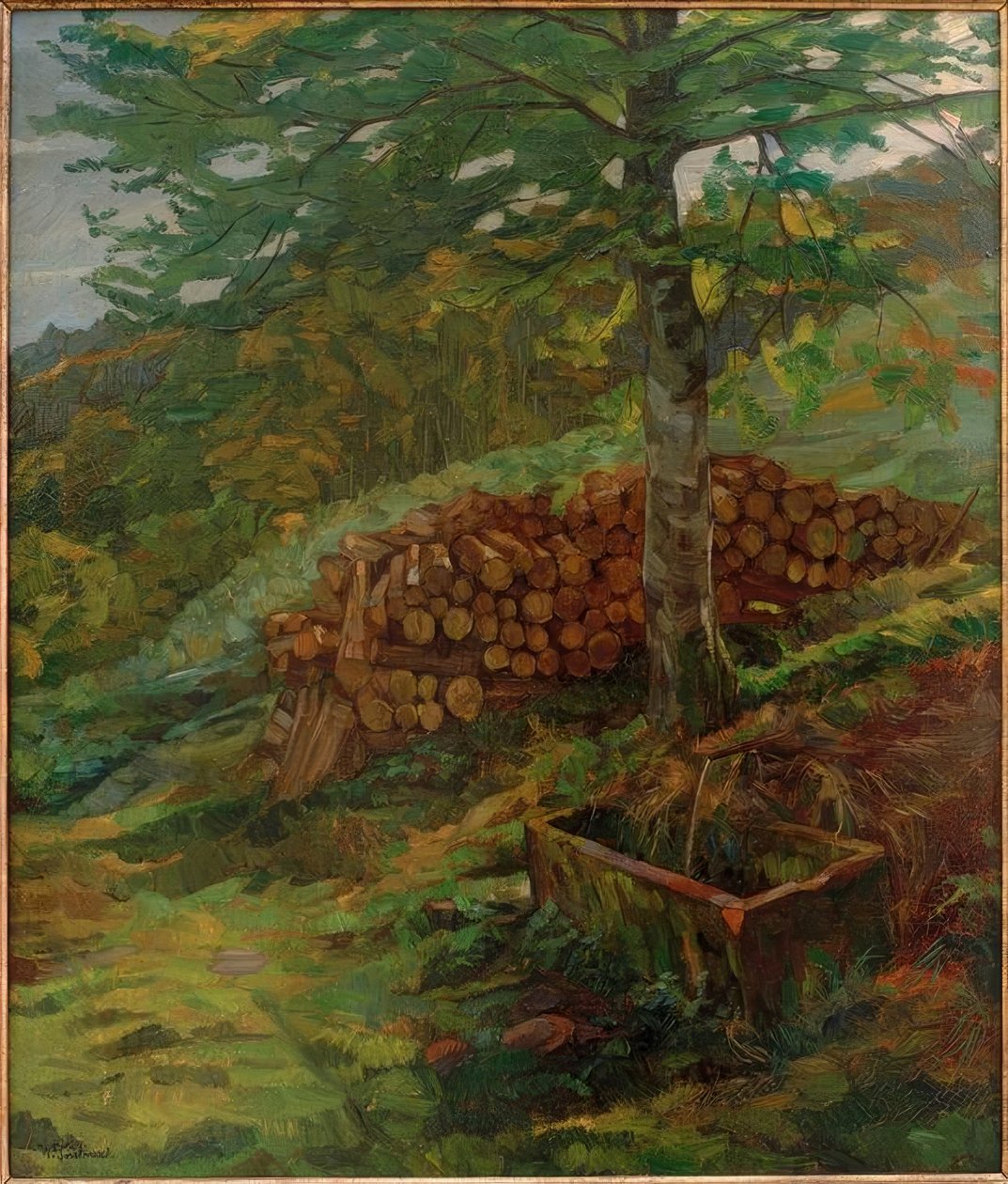 A fonte de Siegfried no Odenwald de Wilhelm Trübner