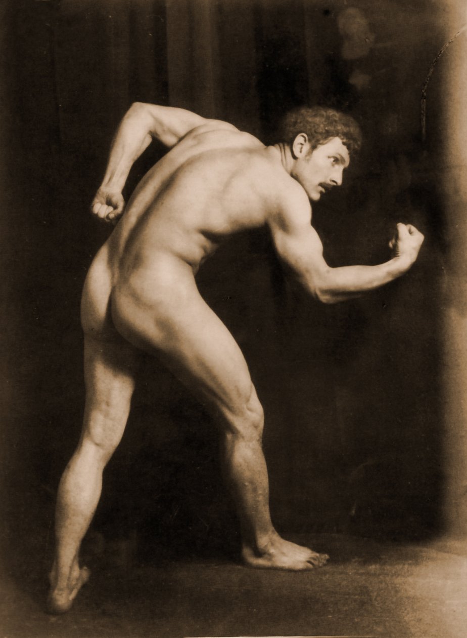Estudo de um nu masculino, c.1900 (sepia foto) de Baron Wilhelm von Gloeden