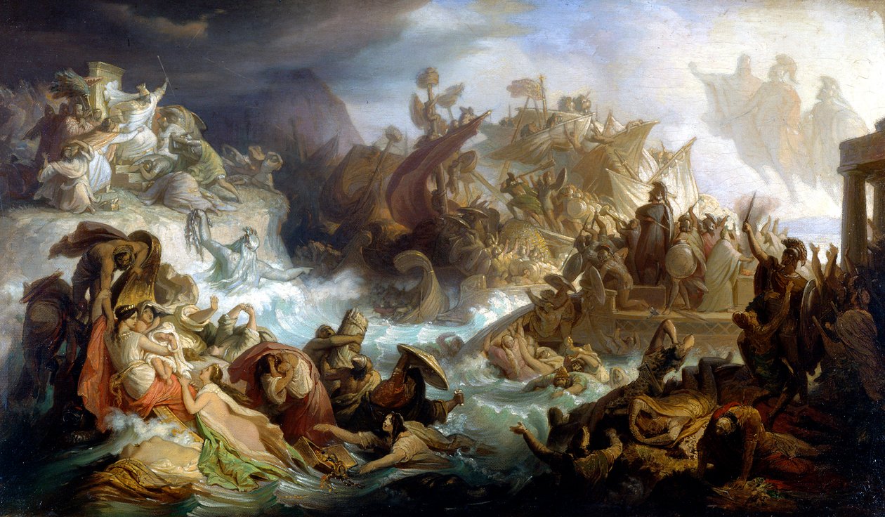 Alegoria da Batalha de Salamina, 1858 de Wilhelm von Kaulbach