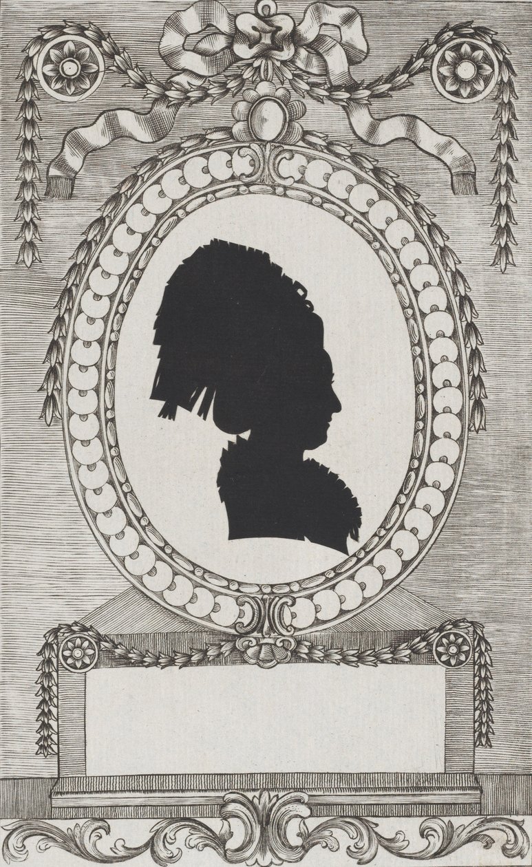 Silhueta da Condessa Enzenberg, Stiftsfräulein, 1784-1834. de Wilhelm Ackermann