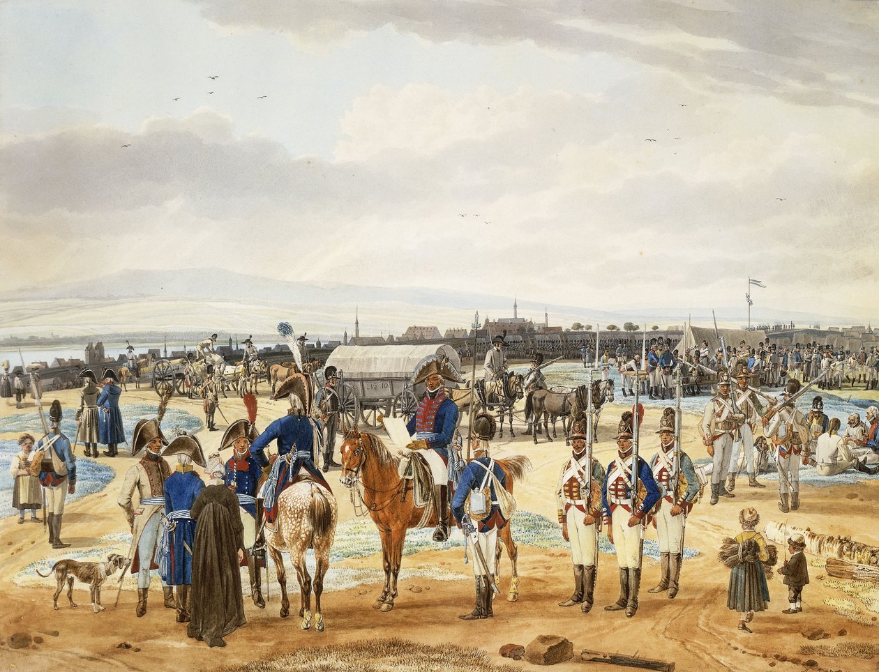 (Camp de) L "Infanterie Bravo Palatine, 1803 de Wilhelm Alexander Kobell