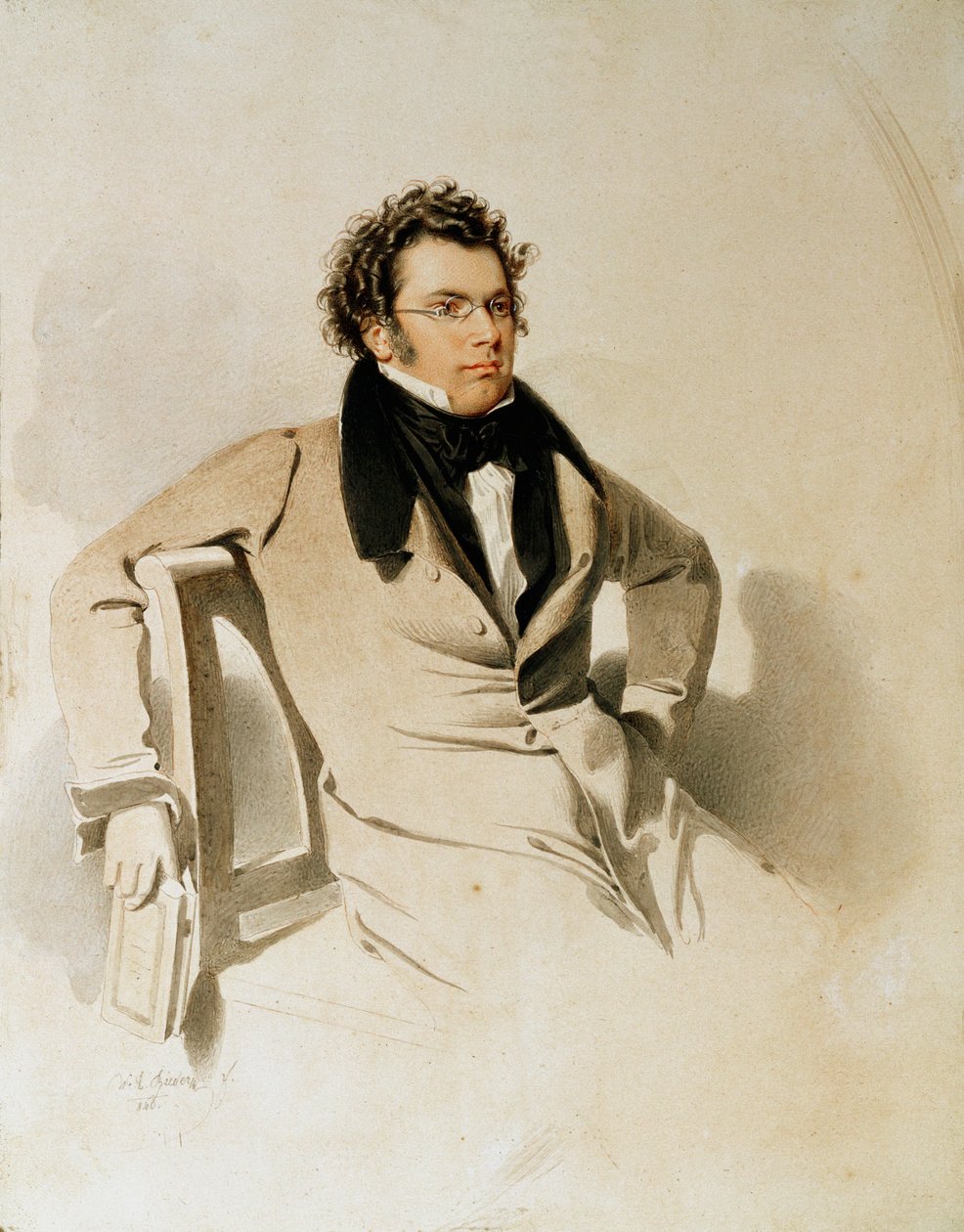 Franz Schubert ... (aguarela) de Wilhelm August Rieder