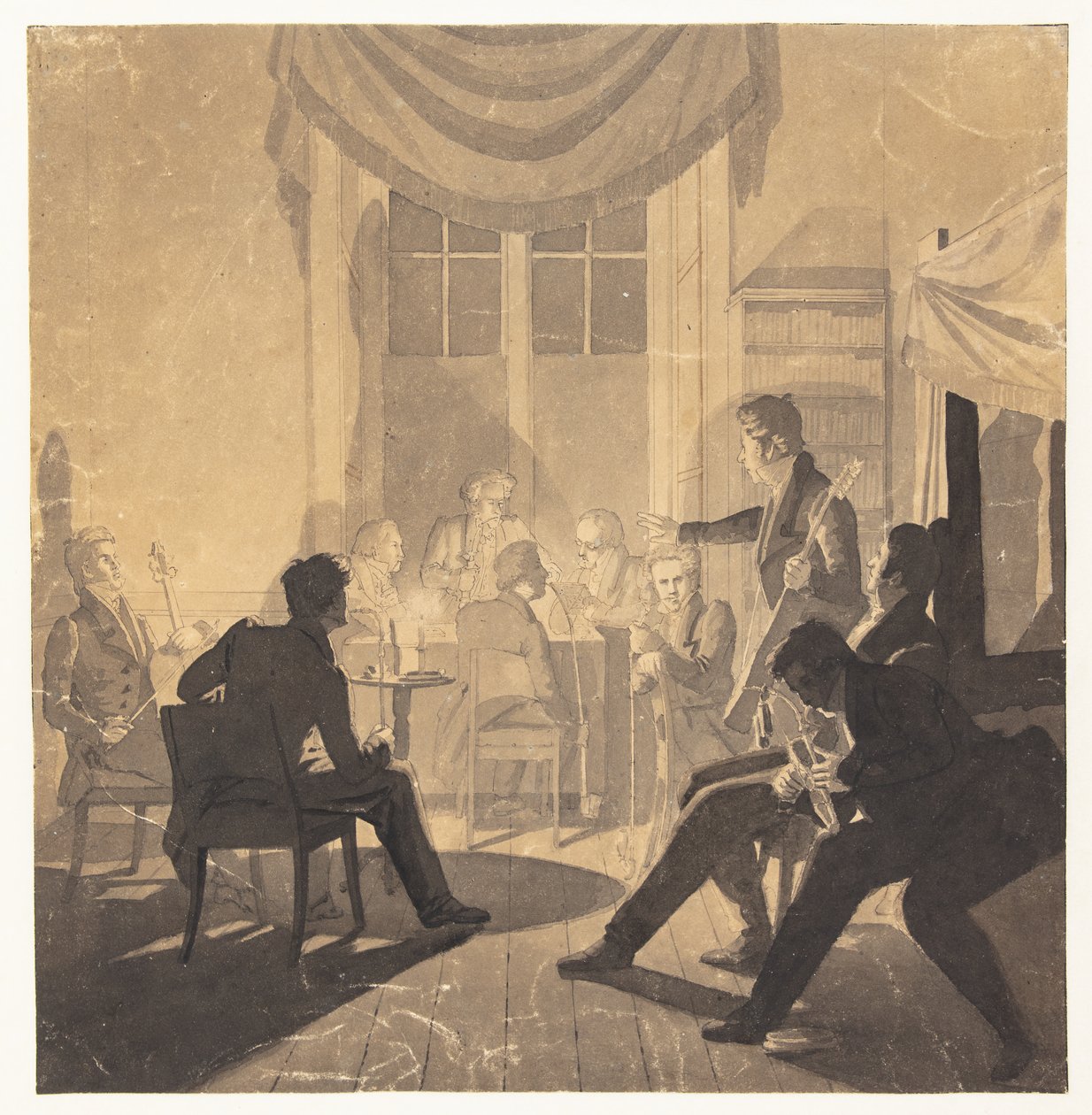 Uma empresa de tabaco. A festa de domingo de Justitsråd Jürgensen de Wilhelm Bendz