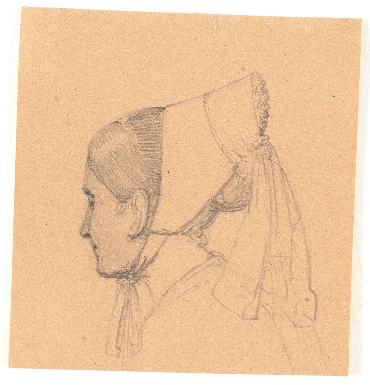Cabeça de uma jovem. Perfil à esquerda de Wilhelm Bendz