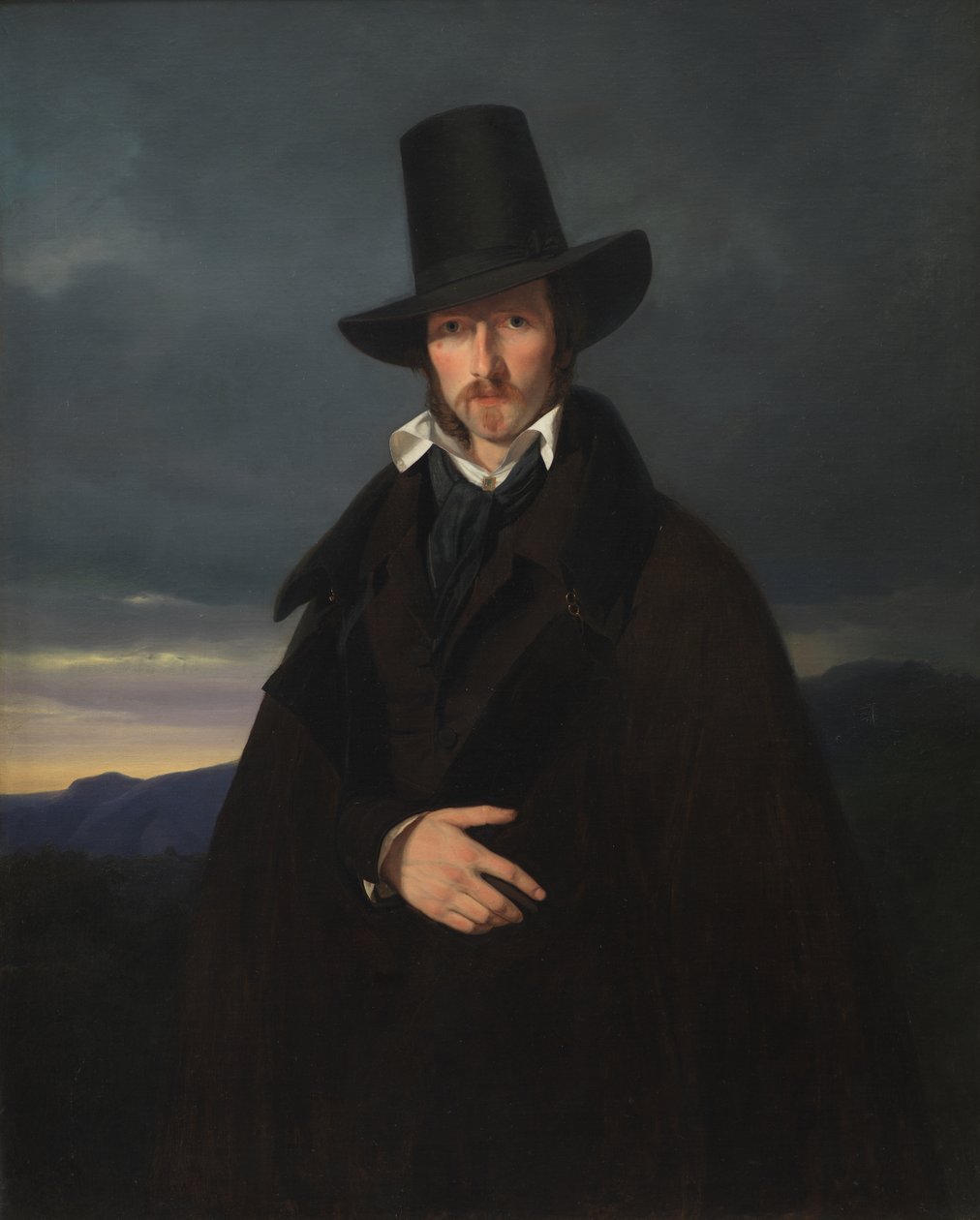 Retrato do pintor alemão Wilhelm von Kaulbach de Wilhelm Bendz