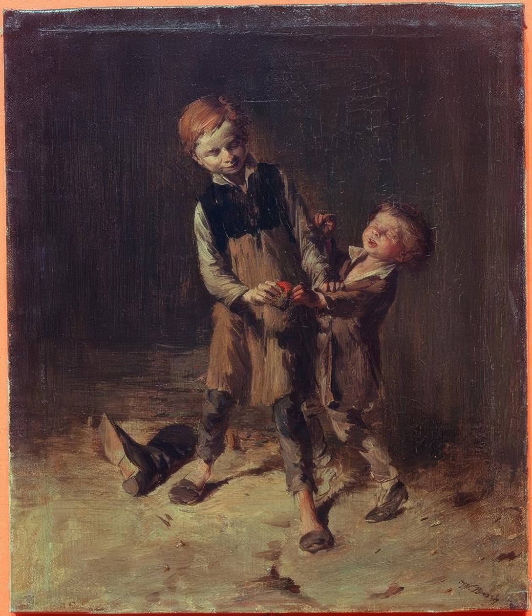 W.Busch, dois meninos sapateiros abaixo .. de Wilhelm Busch