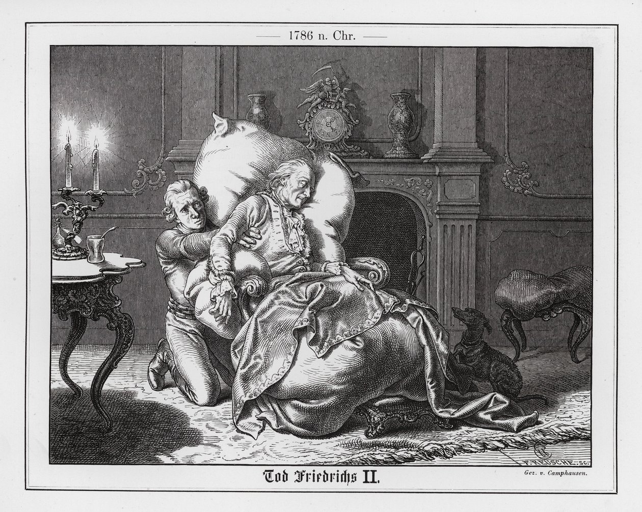 Morte de Frederico, o Grande de Wilhelm Camphausen