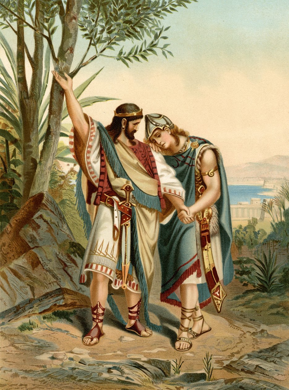 A amizade de Jonathan e David (lito colorido) de Wilhelm Ebbinghaus