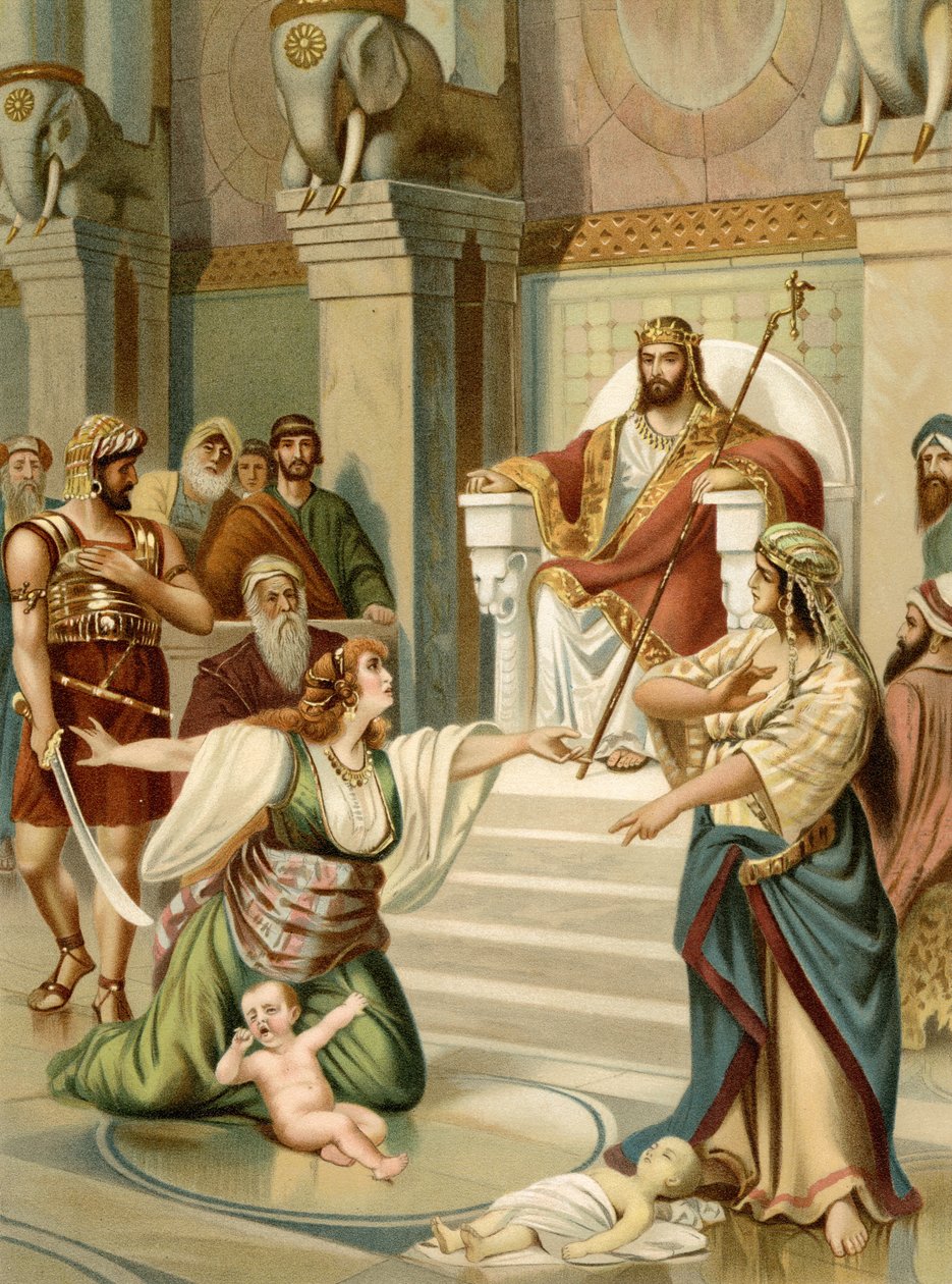 Julgamento de Salomão (cor litho) de Wilhelm Ebbinghaus