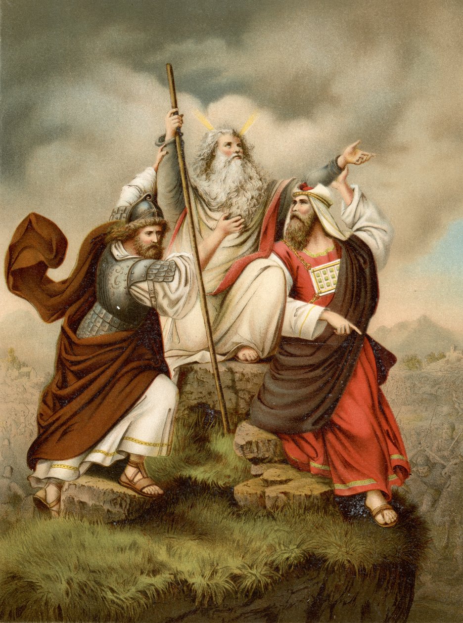 Oração de Moisés contra os Amalecitas (cor litho) de Wilhelm Ebbinghaus