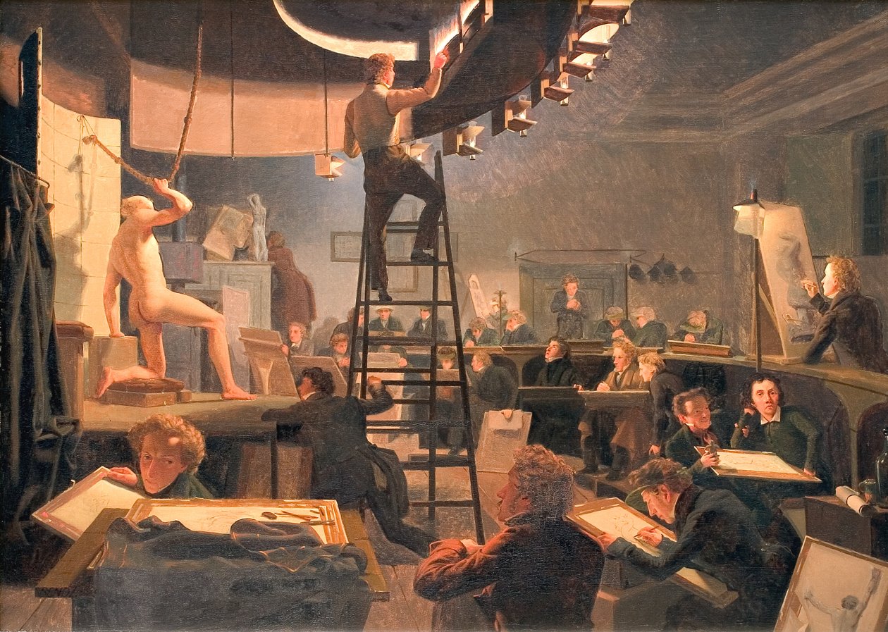 A classe de vida na Academia Real de Belas Artes de Wilhelm Ferdinand Bendz