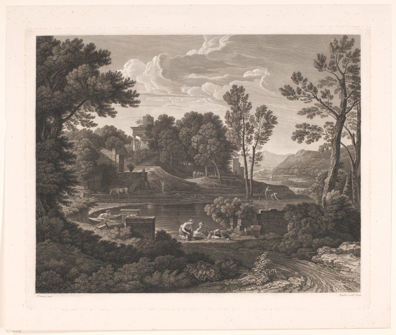 Paisagem arcadiana com monumentos funerários de Wilhelm Friedrich Gmelin