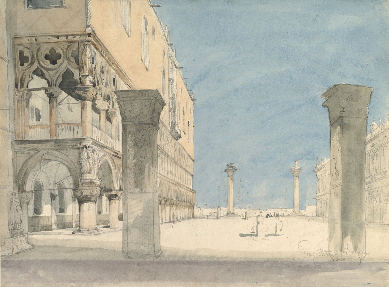 Vista da Piazzetta di San Marco em Veneza, século XIX. de Wilhelm Gail