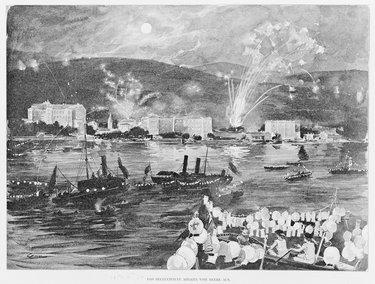 O imperador Francisco José I e o imperador Guilherme II em Opatija de Wilhelm Gause
