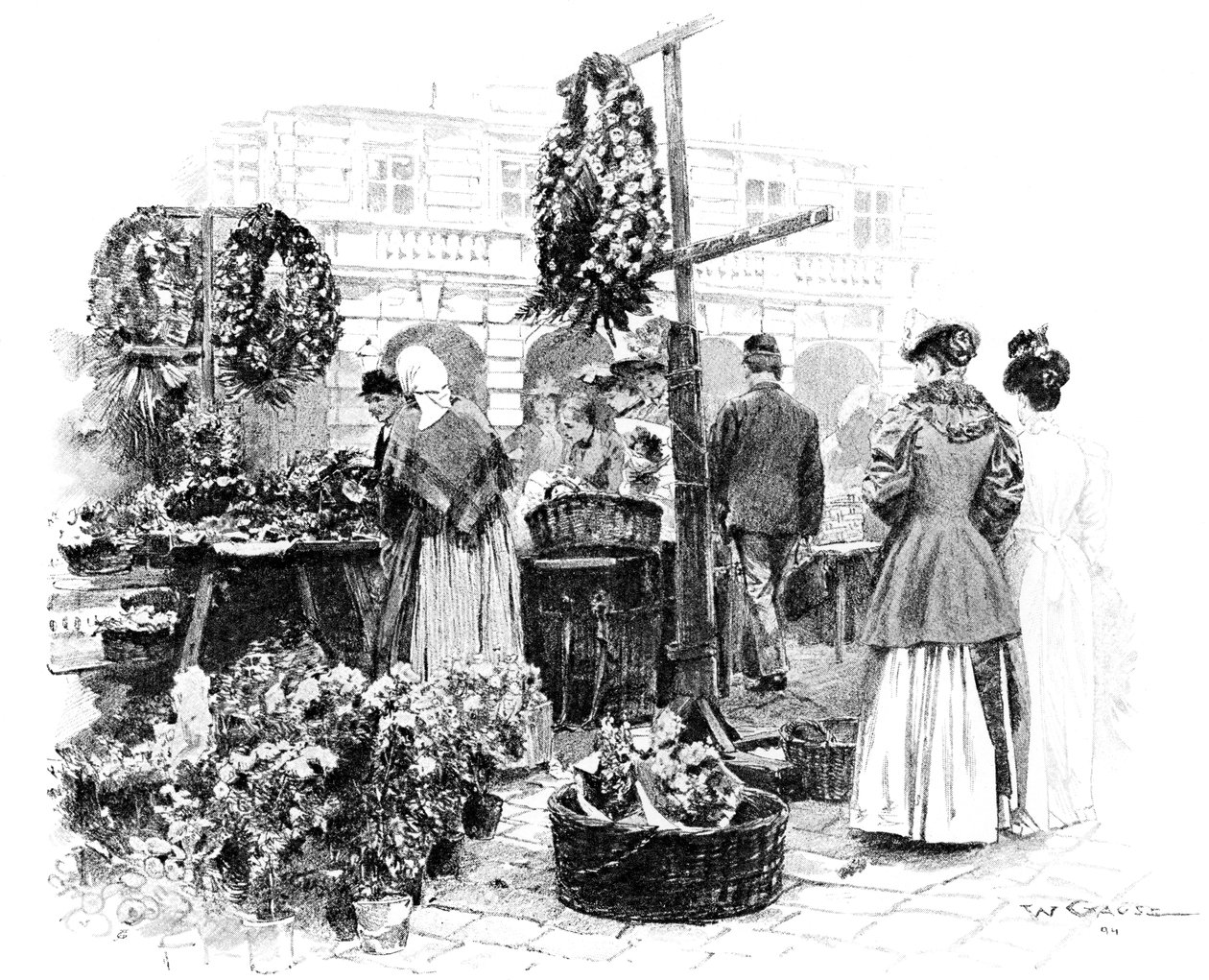 O Mercado das Flores, 1901. de Wilhelm Gause