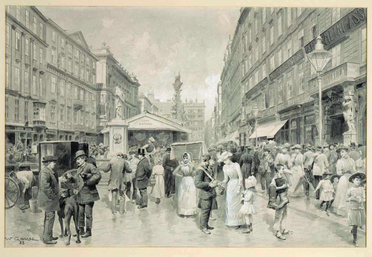 O Graben, praça central do centro de Viena ... de Wilhelm Gause