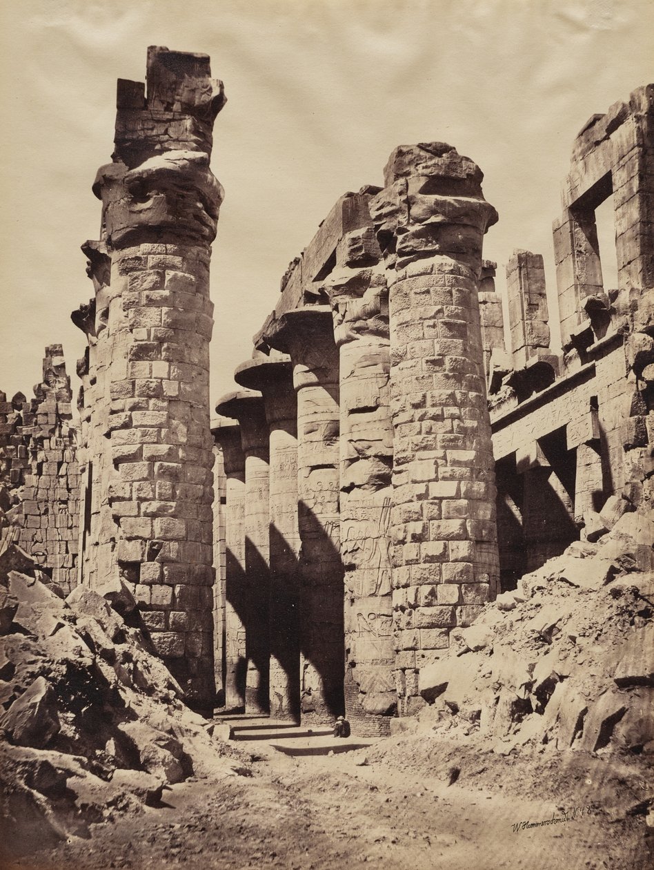 Vista do Templo de Karnak, Salão Hipostilo de Wilhelm Hammerschmidt