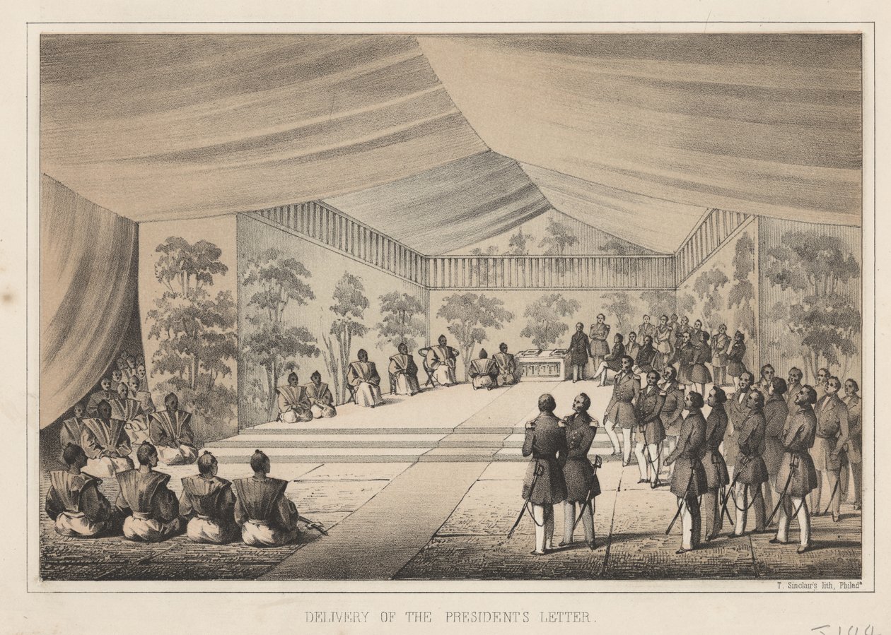 Entrega da carta do presidente, 1855 de Wilhelm Joseph Heine