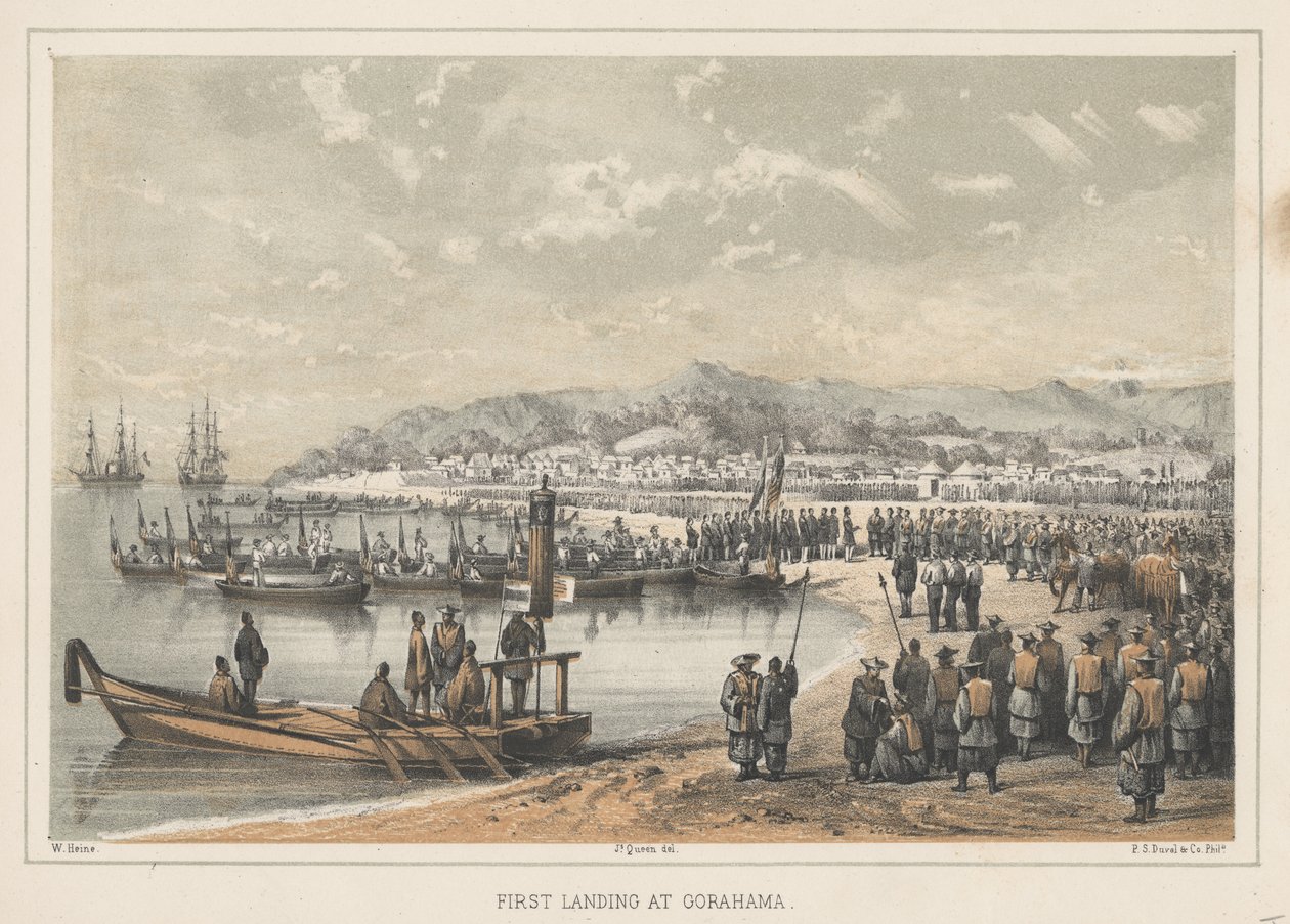 Primeiro desembarque em Gorahama, 1855 de Wilhelm Joseph Heine
